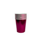 VASO POLIPAPEL METALIZADO FUCSIA X6